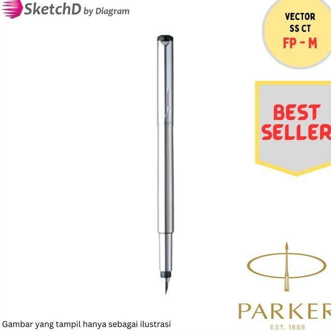 

Parker Vector 1 Fp Stainless Steel Chrome Tip - Fountain Pen Original Best Seller Original