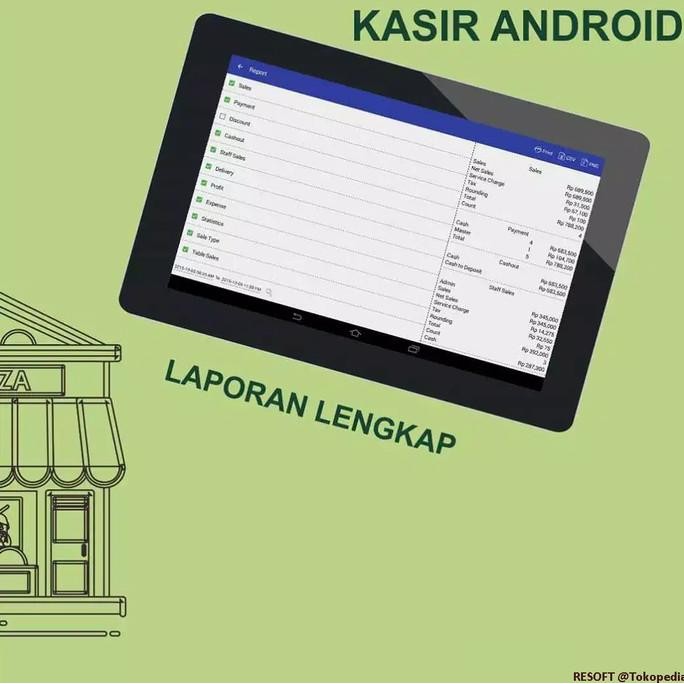 Mesin / Alat Kasir Android Toko Retail Pos - Paket Standard