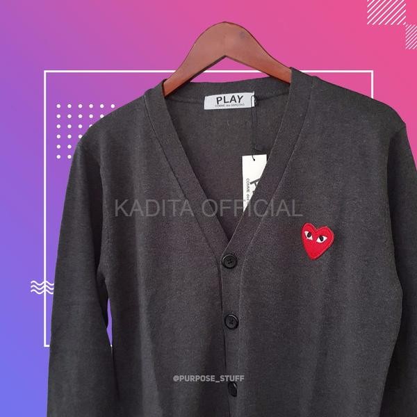 Sweater Cowok Berkualitas Sweater Cardigan Play Cdg Logo