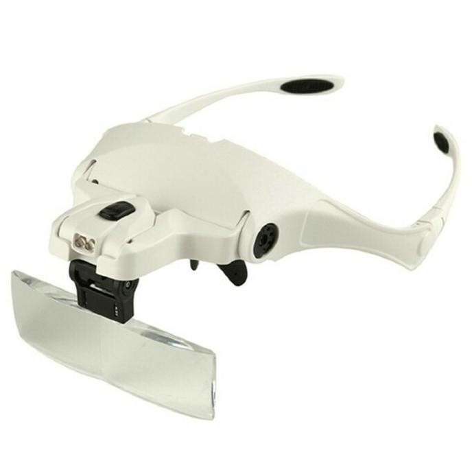 

TERMURAH - Helm Kacamata Pembesar Reparasi Jam 5x Magnifier 2 LED