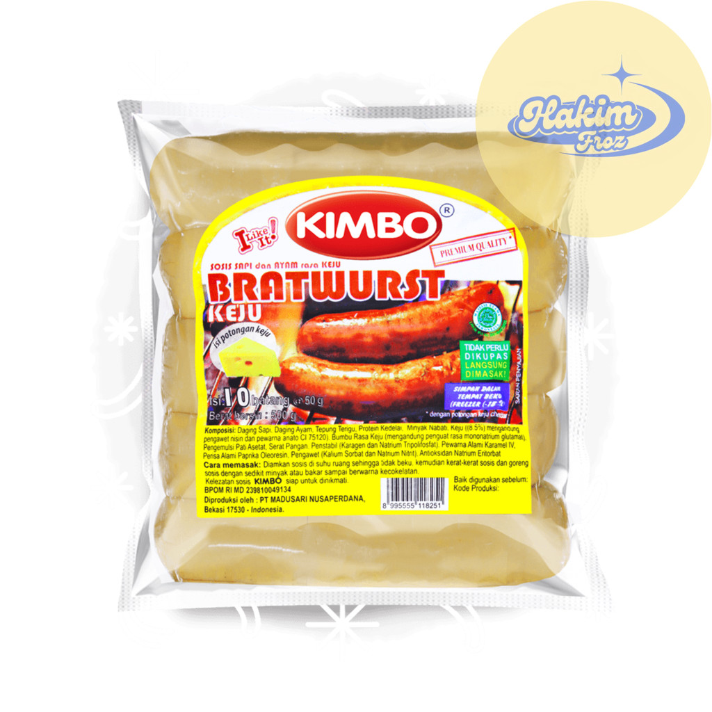 

KIMBO SOSIS BRATWURST KEJU ISI 10 500 GR
