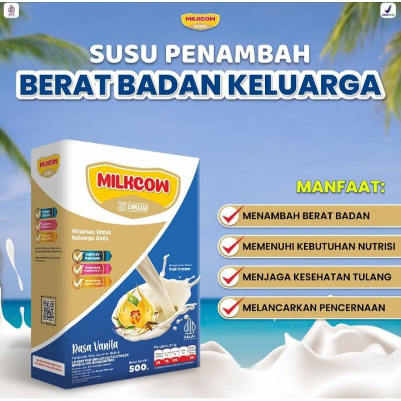 

MILKCOW500G SUSU SAPI ORGINAL FULL CREM 100 % AMPUH GEMUKIN BADAN FREE KARDUS