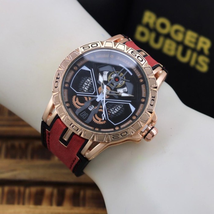 Ready Style COD Jam Tangan Pria Roger Dubuis-04 Tanggal Strap Kulit