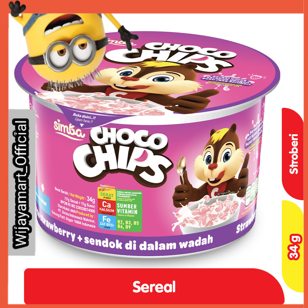 

Simba Choco Chips Sereal Cup Susu Stroberi 34 g