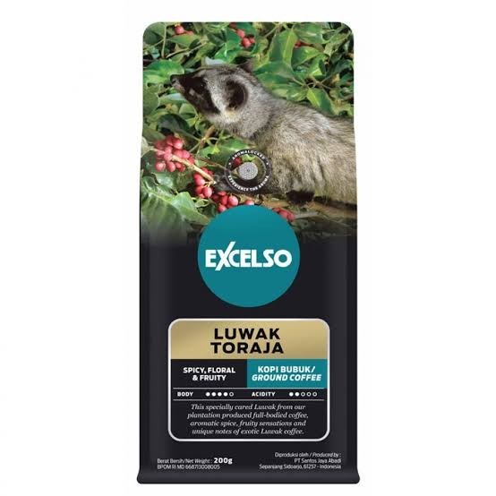 

Excelso Luwak Toraja Coffee 200 Gram - Kopi Bubuk Luwak Toraja