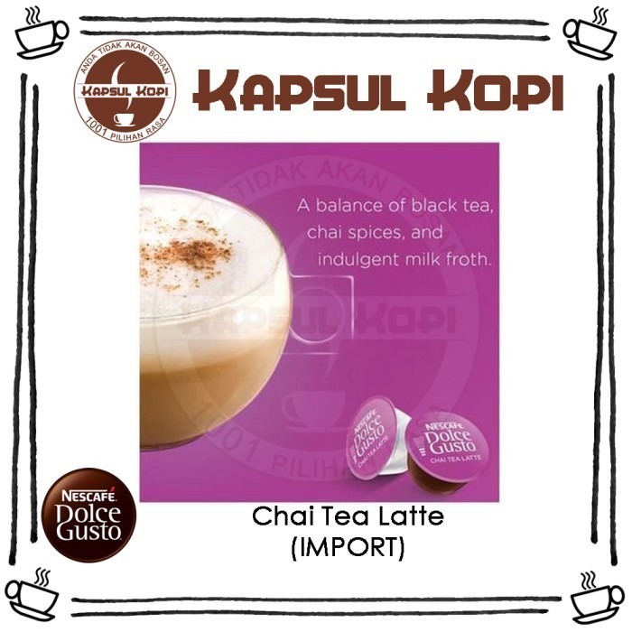 

Paket 8 Chai Tea Latte Kapsul Kopi Nescafe Dolce Gusto Impor