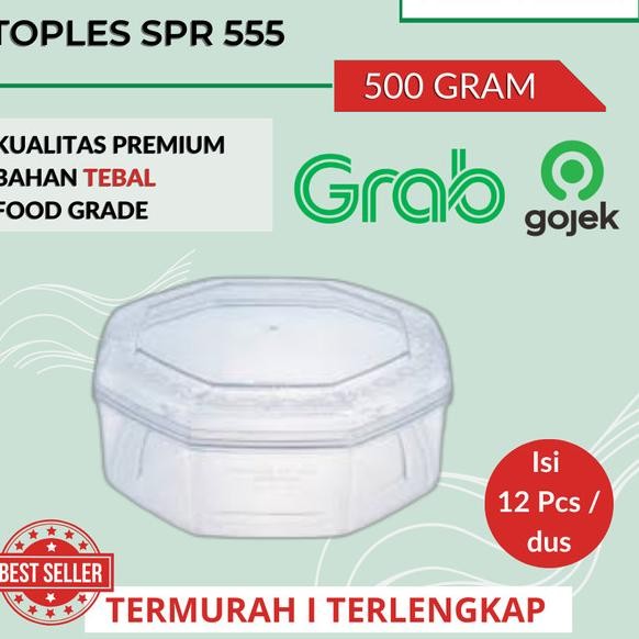 Toples Kotak Bening Spr 555 500Gr Toples Kue Kering Nastar Kastengel