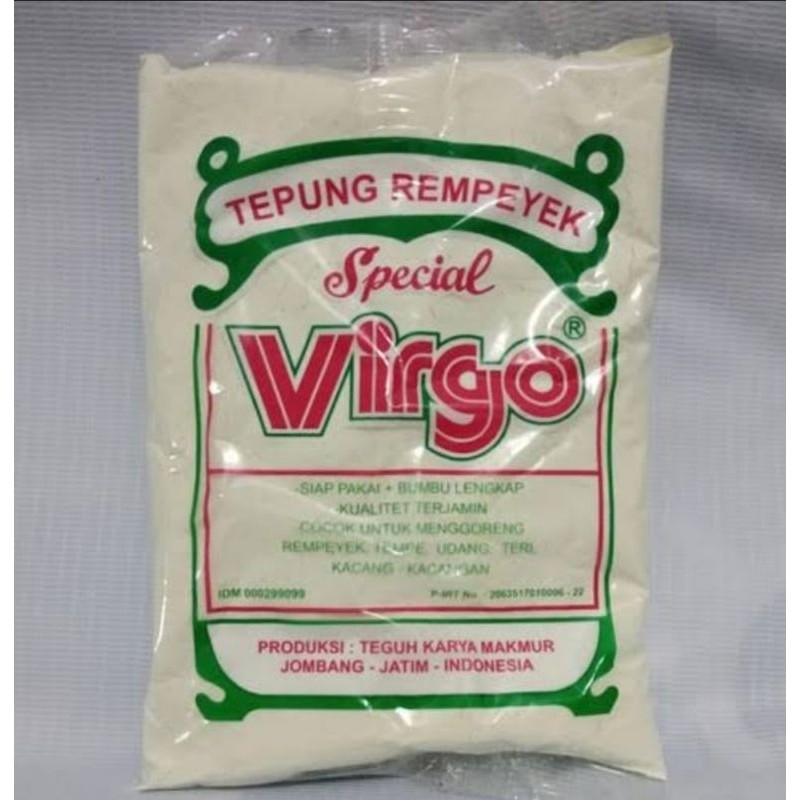 

Tepung Rempeyek Cap Virgo Kemasan 20 Gram 1 Pack Isi 10 Bungkus