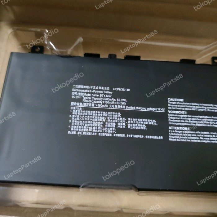 Jual!!! Battery Baterai Laptop Msi Gp66 Leopard Bty-M57