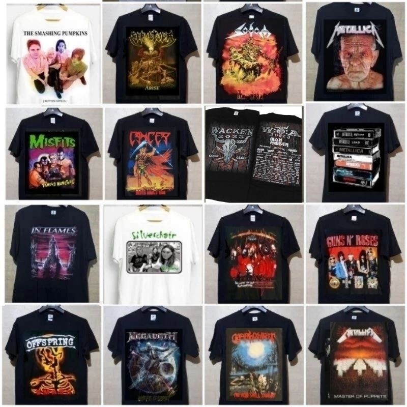 Kaus Band Sarcopago/Pembakaran/KREATOR/HELLOWEEN/KATAKLYSM/BRUTAL TRUTH/BANGKASAN/PHOBIA/METALLICA H