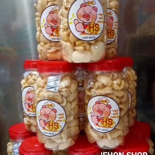 

Terlaris KERUPUK KULIT BABI/B2(gurih,kriuknya no.1) premium toples 2ltr/180gram SALE