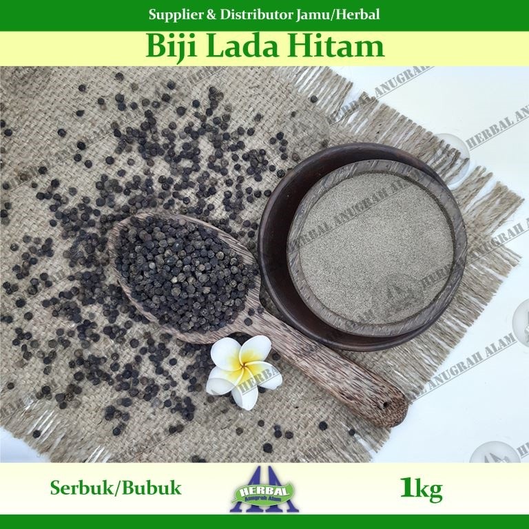 Biji Lada Hitam (Bubuk) 1Kg | Piper Nigrum | Merica Hitam - 100% Murni #Herbal