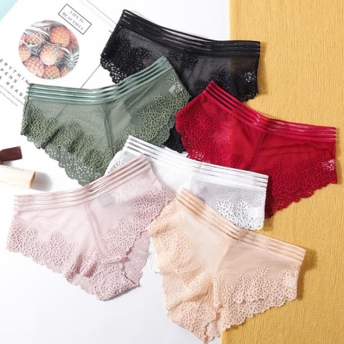 Set Renda Bra dan celana dalam Lingerie Seksi Lingerie Transparan IS81