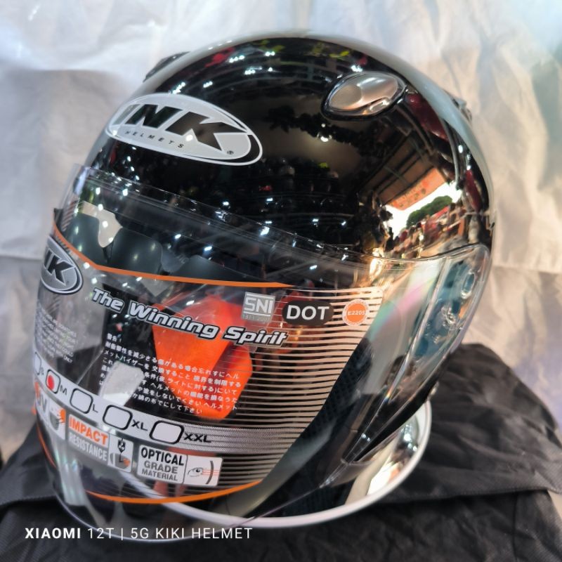 HELM INK CENTRO JET ORIGINAL SOLID BLACK MET METALIC HITAM GLOSS GLOSSY HALF FACE