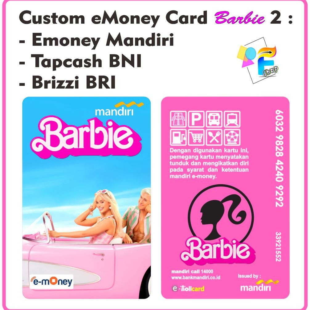 ORIGINAL Kartu eMoney eToll Tapcash BRIZZI edisi Barbie Girl - Custom Print ugi-113