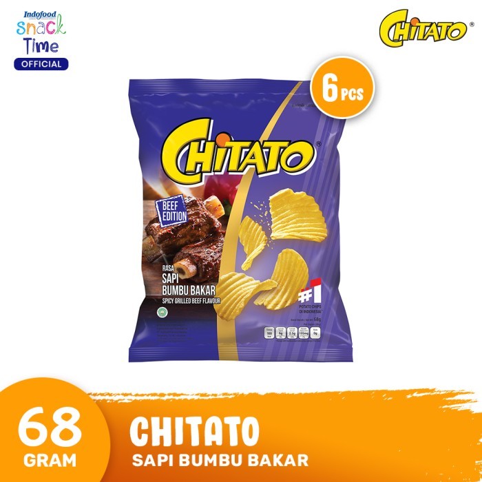 

BIG SALE Chitato Sapi Bumbu Bakar 68 Gr - 6 Pcs