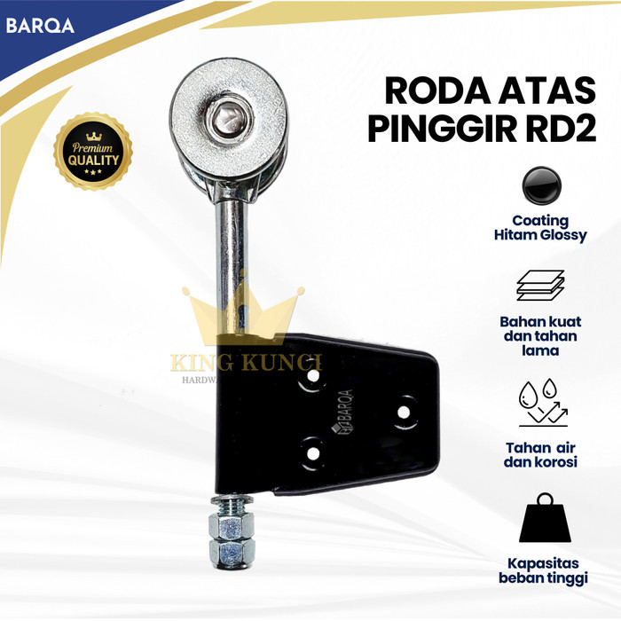 Roda atas Pinggir hitam roda 2 roda pintu garasi sliding kayu alumnium BARQA komponen pintu garasi s