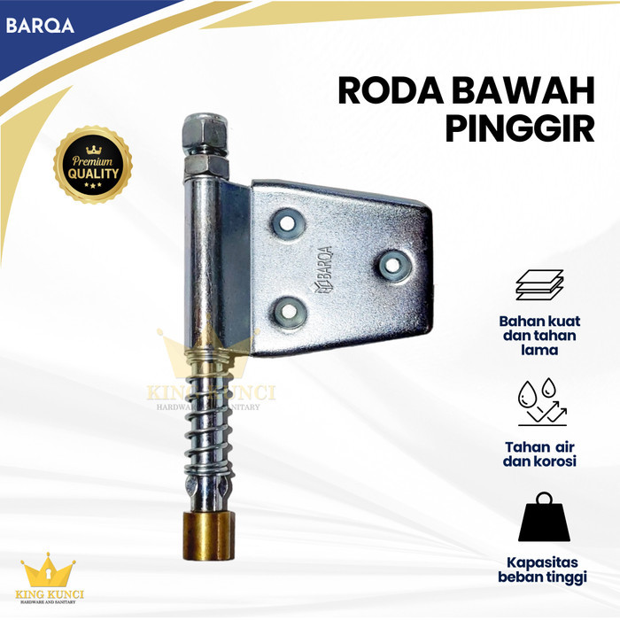 Roda bawah pinggir silver pintu garasi sliding kayu alumnium BARQA komponen pintu garasi sliding kua