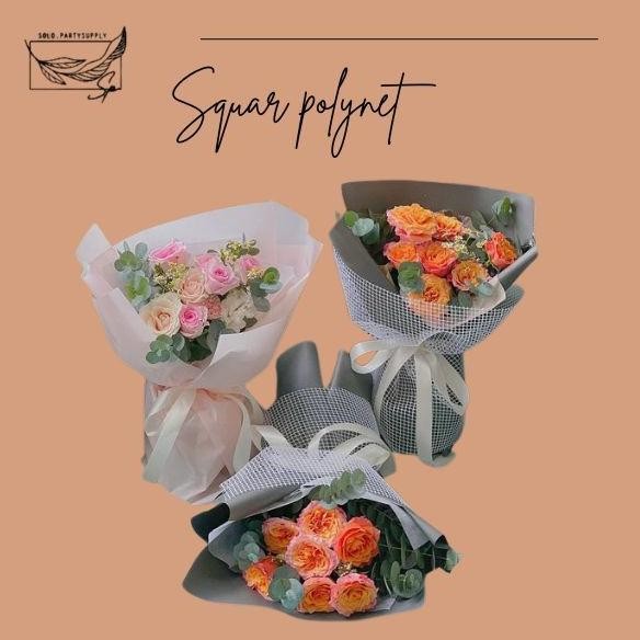 

TERMURAH (SW) TERLARIS FLOWER MESH KOREAN SQUARE NET Korean Jaring2 Net Roll JARING BESAR POLYNET Spider Mesh Roll UNTUK Buket wedding/wisuda n.-150