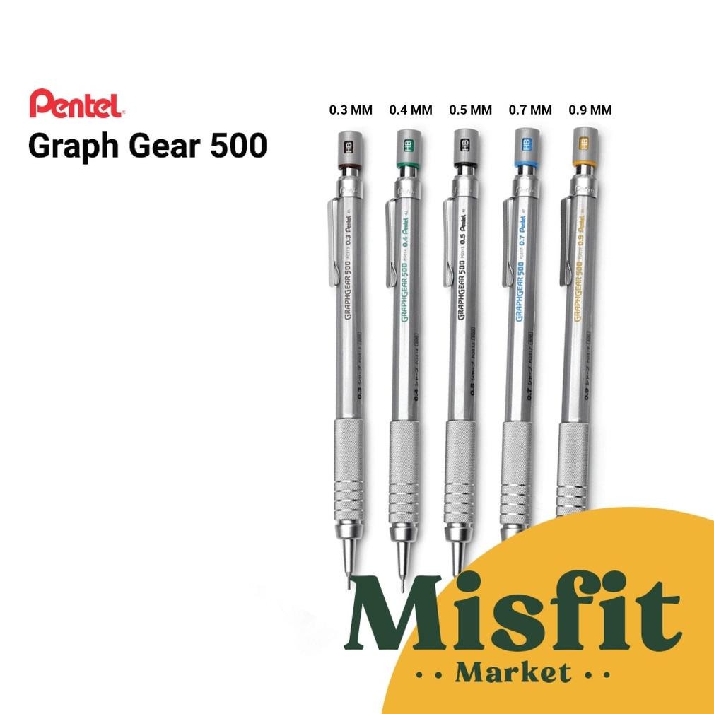 

rt-4 Pentel Graph Gear 500 Mechanical Drafting Pencil 0.3 0.4 0.5 0.7 0.9 mm GraphGear Pensil Mekanik Viral