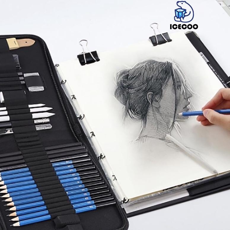 

hj-54 33PCS/Set Sketch Pensil Pisau Penghapus dan Pensil Gambar untuk Keperluan Sekolah Pencil Drawing Set Murah