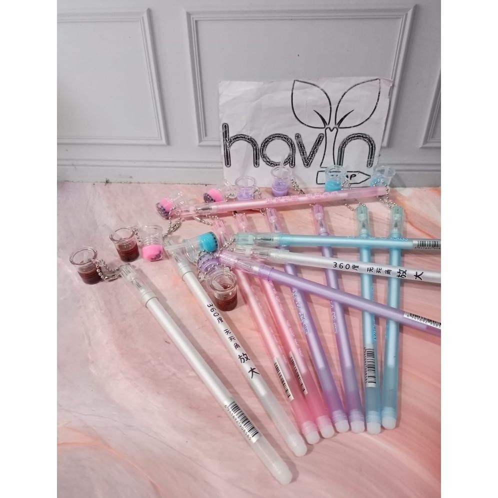 

er-79 (12PC) PEN GEL gantung MINUMAN BOBA/JEL PENA BOBA BUBBLE Terlaris