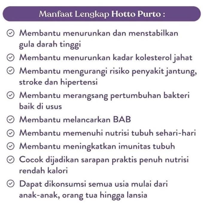 

L14 Hotto Purto Multigrain With Purple Potato 2 Pouch (32 Sachet) Bpom & Halal