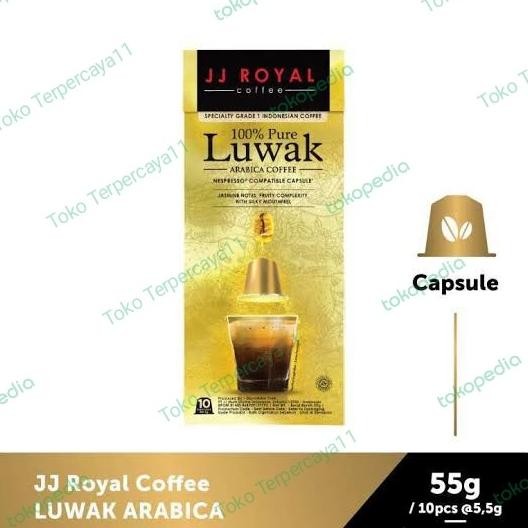 

Jj Royal Coffee Luwak Arabica Capsule Isi 10 |Biji Kopi|Kopi Bubuk