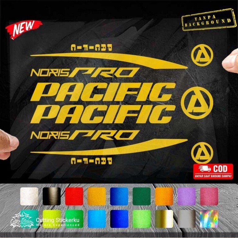 Cutting Stiker Pacific Noris Pro Variasi Sepeda Sticker Frame Aksesoris Body Style Lipat Keren Decal