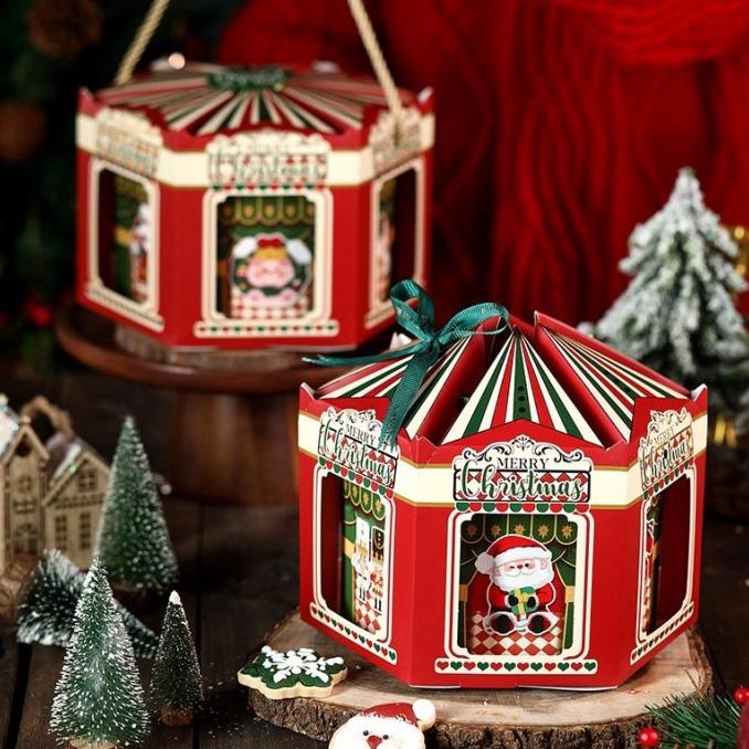 

VIRAL (5pcs) Kotak Natal 3d Premium K2670 dus Cookies Nastar Cute Carousel Christmas Box K26 Ur37