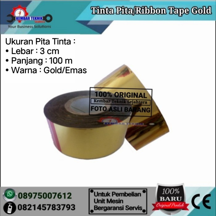 

TINTA PITA RIBBON TAPE GOLD 30MMX100 M ISI 10 PCS