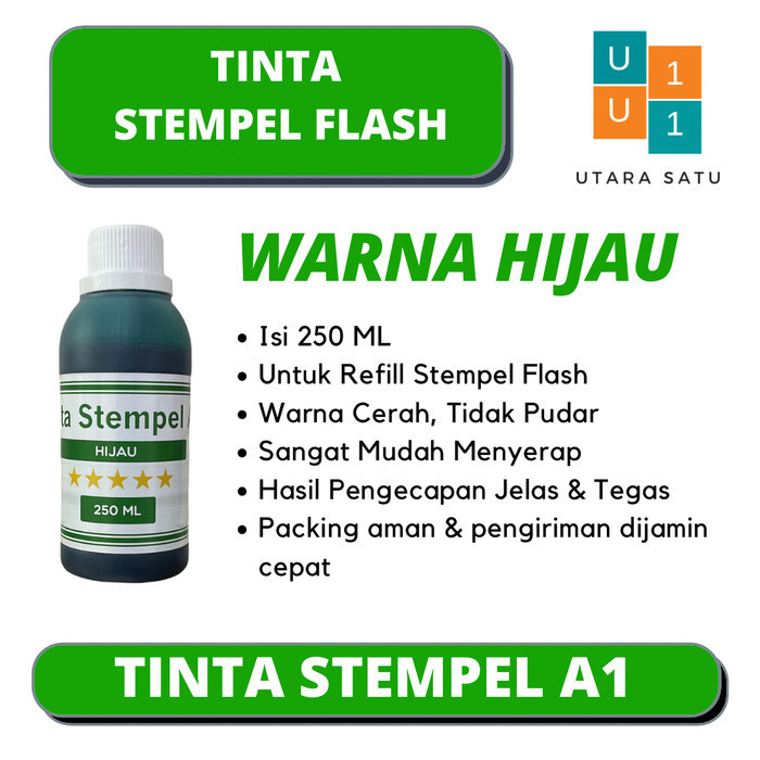 

TINTA STEMPEL FLASH WARNA HIJAU 250 ML