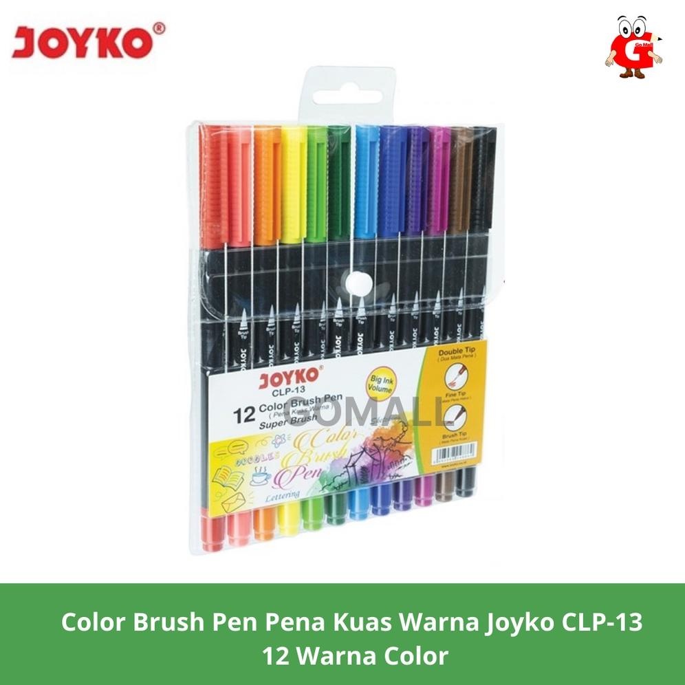 

ad-3 Color Brush Pen Pena Kuas Warna Joyko CLP-13 12 Warna Color Hemat