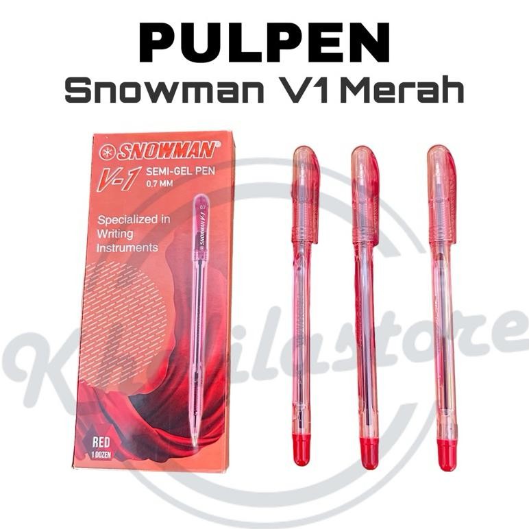 

Pulpen Snowman V1 Merah isi 12 pcs LARIS