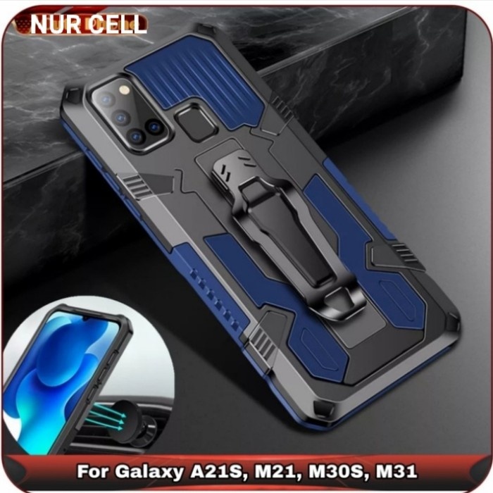 New Produk Soft Case Belt Samsung A21S M21 M31 M30S Case Robot Belt Clip Armor Hp Thy