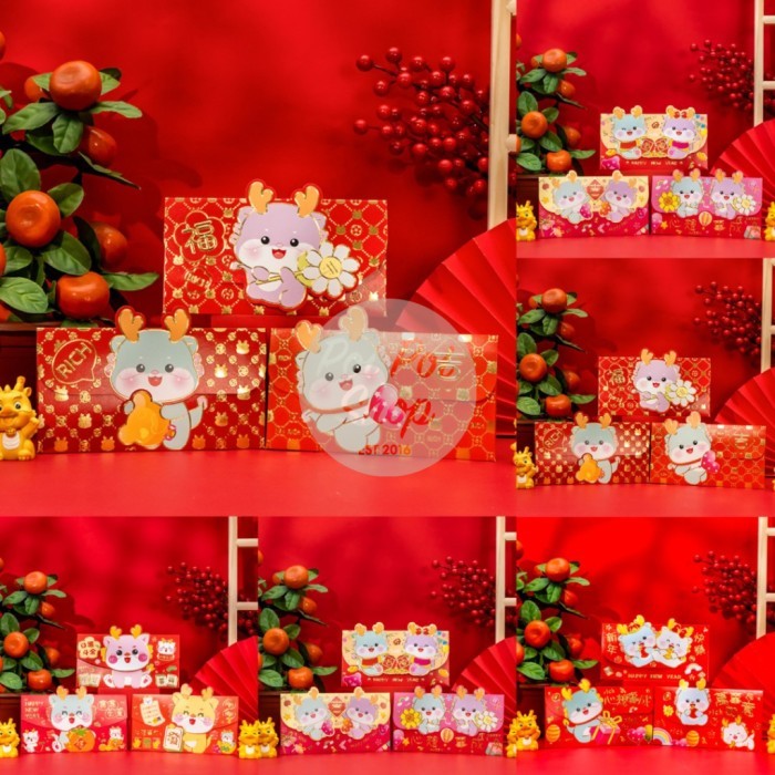 

Buruan serbu] Angpao Imlek Naga 2024 Angpau Panjang Dompet Glossy H. 3D Shio Naga