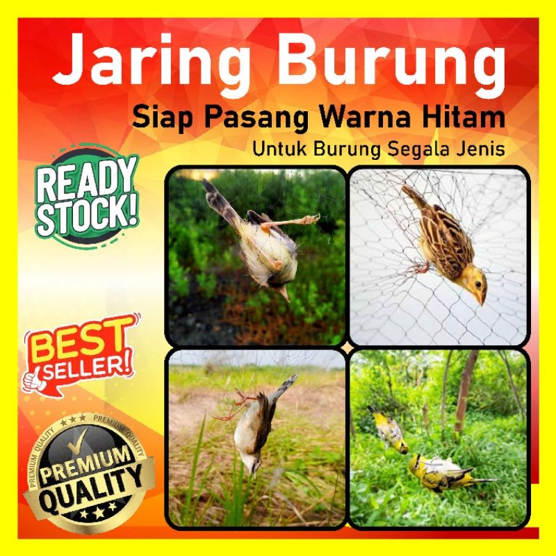 jaring burung kecil/jaring segala burung kecil/jaring siap pasang warna hitam
