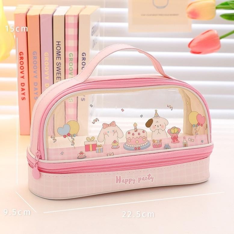 

SPECIAL Kinokimi - Tempat Pensil Besar,Transparant PVC Pencil Case, Tas Pensil Sekolah Lucu, Pensil ANak Estetis, Kotak Pensil Anak un-1