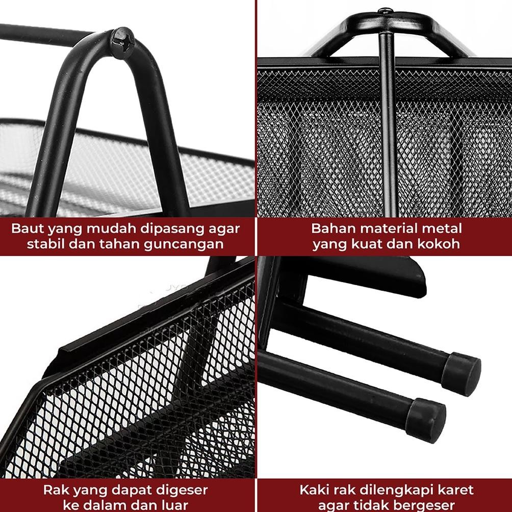 

SPECIAL Document Tray Desk Storage Foldable 3 Tiers Rak Kertas File Dokumen 3 Susun Jaring Besi io-98