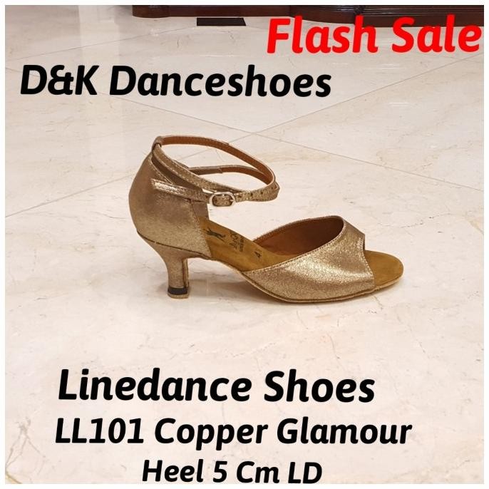 Sepatu Linedance, sepatu dansa (LL 101 copper glamour) D&K Dance Shoes HST