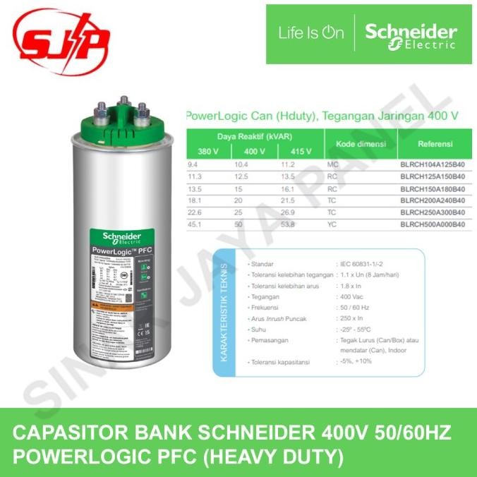 Kapasitor Bank Schneider 400V Powerlogic Pfc 10/12.5/15/20/25/50 Kvar