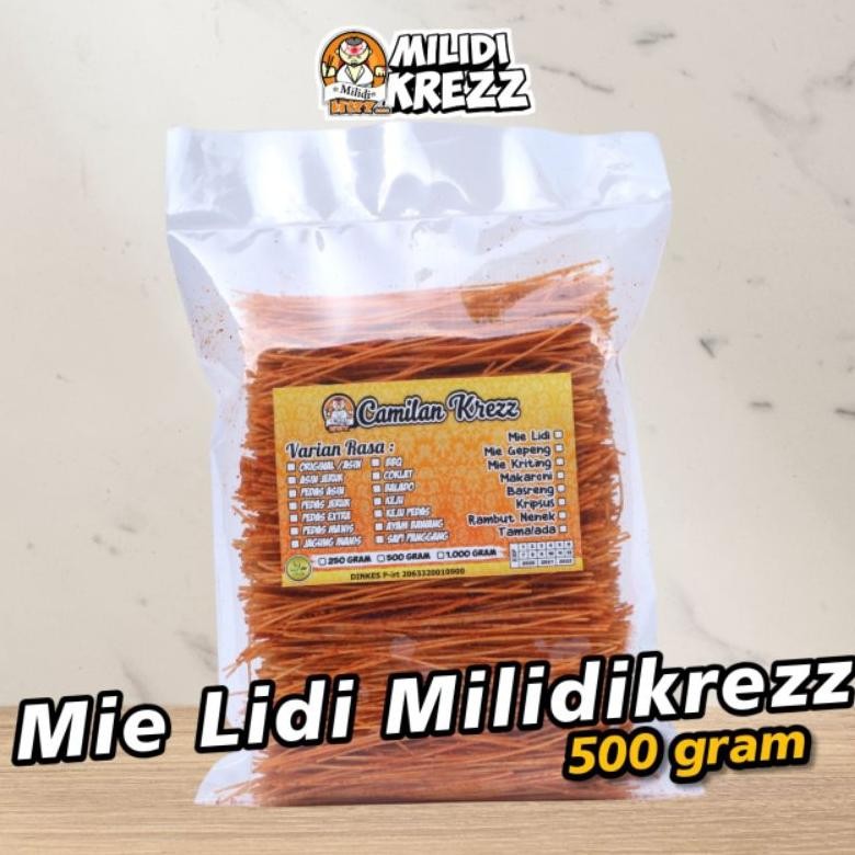 

Termurah Mie Lidi 500 Gram Cemilan Pedas Kiloan Milidikrezz Grosir