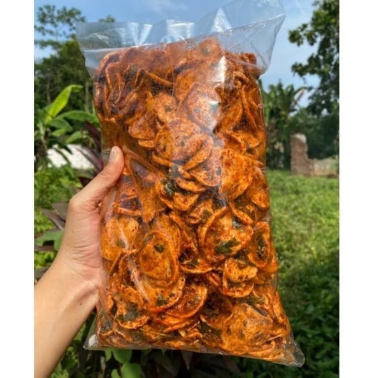 

10.10 Basreng Pedas Daun Jeruk Koin/Pipih 1Kg Bumbu Melimpah Grosir