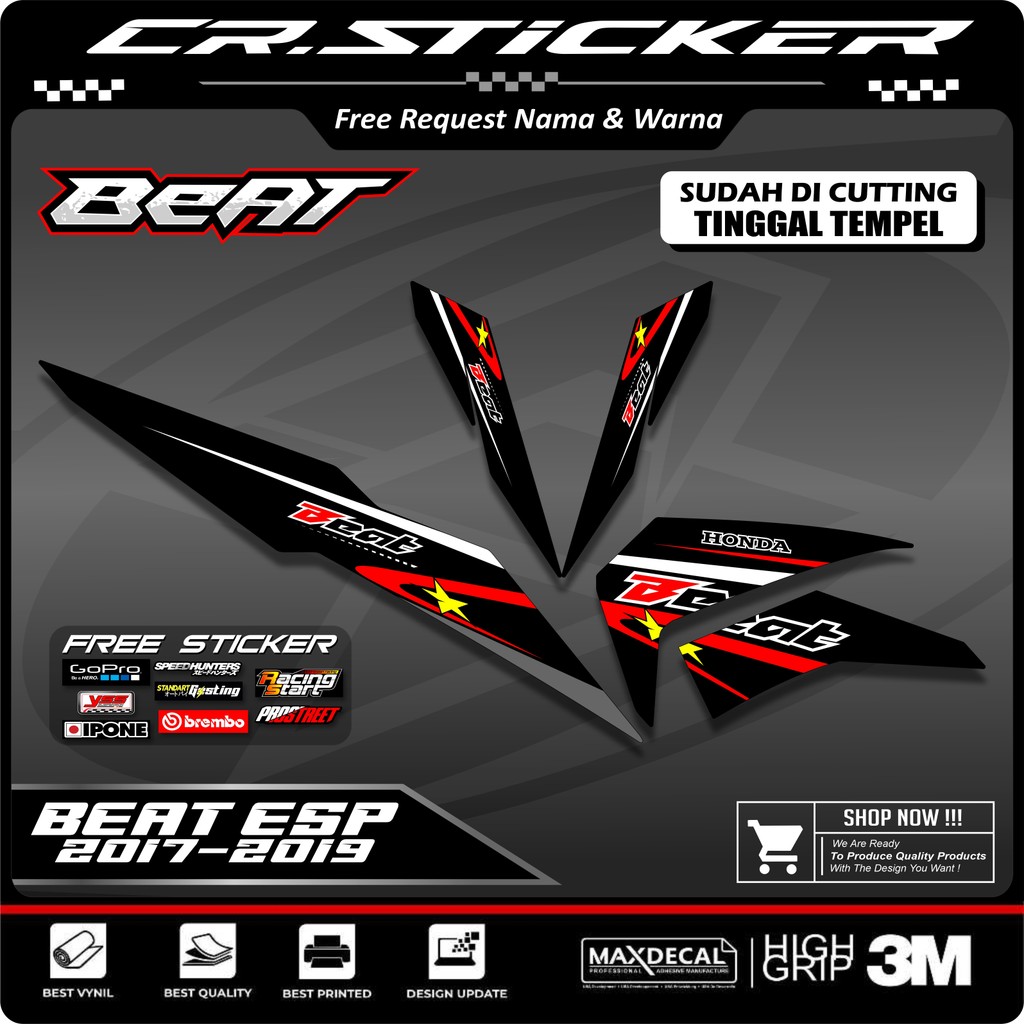 Striping Beat New Esp Street 2016 2017 2018 2019 Sticker stiker semi fullbody Vietnam motif STAR vir