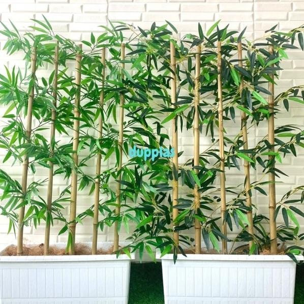 Partisi Pohon Daun Bambu Cendani Latex Artificial Tanaman Hias Plastik