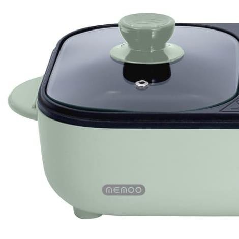 Panci Hotpot Grill Pryer 3 In 1 Multi Cooker Elektrik 1.5Liter - Hijau (Best Quality) Bolabulatstore