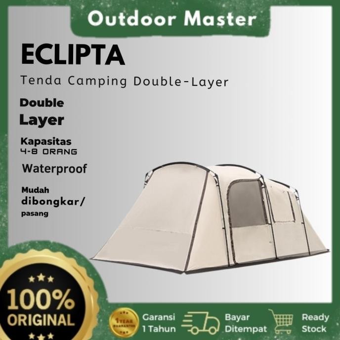 Masih Ada Outdoor Master Tenda Camping Landwolf Eclipta Kapasitas 4-8 Orang Tunnel 4P Double Layer W