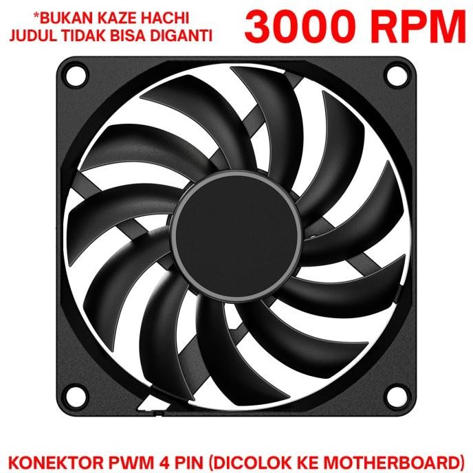 Scythe Kaze Hachi 80 Mm 8 Cm Fan Slim Pwm 3000 Rpm Case Cpu Non Rgb Baru