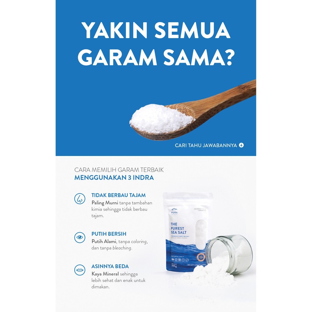 

Ay00! Pura Purest Sea Salt Fine 300gr (Garam Laut Natural)