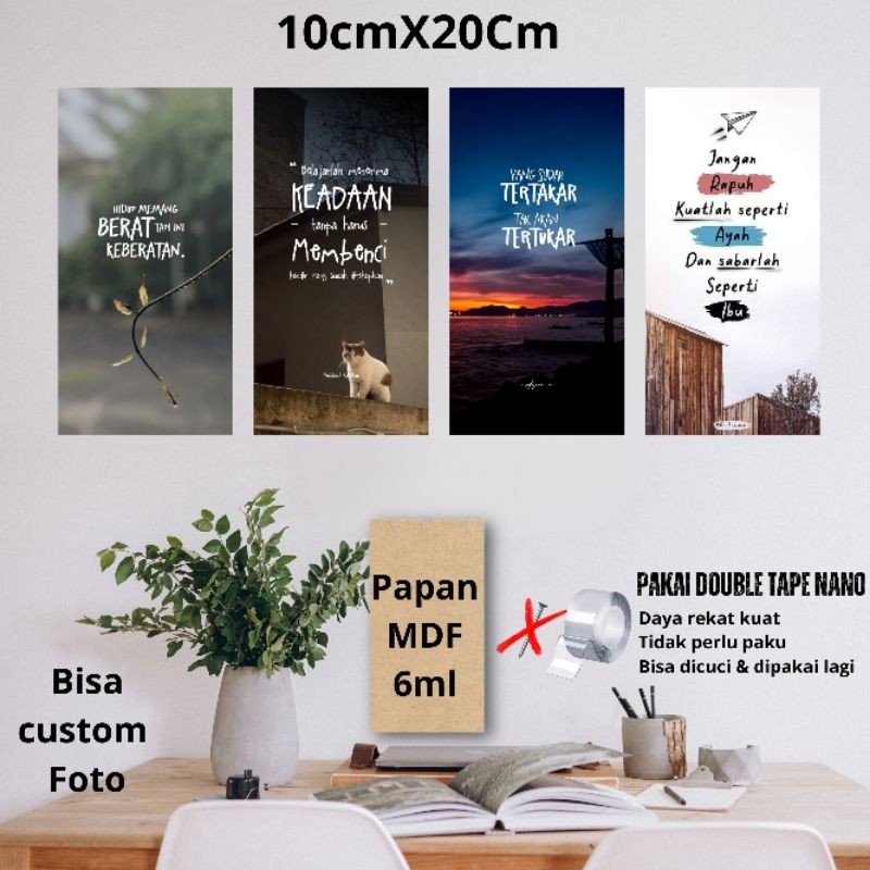 PRCTK (10X20CM) HIASAN DINDING PAPAN MDF TEMA MOTIVASI KATA-KATADECOR MEMPERCANTIK DINDING SEKOLAH R